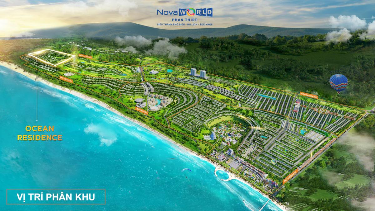 vị trí phân kỳ Ocean Residence thuộc đại dự án Novaworld Phan Thiết